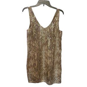 5th Culture Sequin Animal Print Sleeveless Mini‎ Dress Size Medium